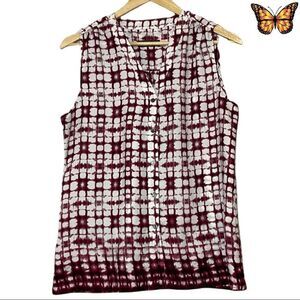 CROSBY Sleeveless Tie Dye Button Down Top Size Medium